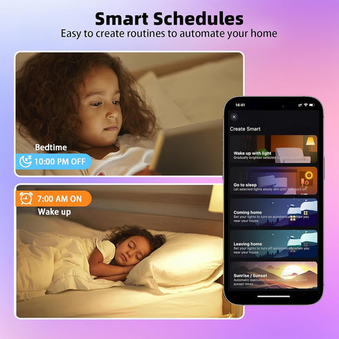 Bulbs 6Pack Bulbs 9W A19 E26 800LM Bulb, 2.4GHz 50+ Bulbs Smart Light with Remote, Color Changing Light Work w/Alexa