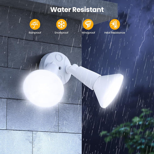 2-Pack 300W (Bulbs Onforu Adjustable Twin PAR Holder, Outdoor Flood Light Fixture Max Not Included), Switch Controlled