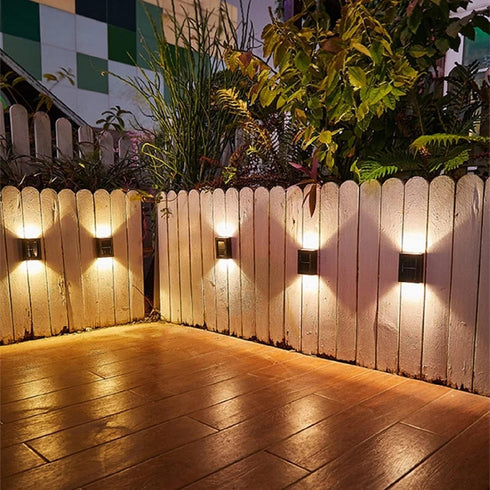 cakuuma 2 IP65 LED Solar Wall Light UP and Down Illuminate Outdoor Sunlight Sensor Lamp Waterproof Modern Nordic Style