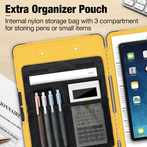 Sooez Toughest Clipboard with Storage, Internal Pen Pouch Included, Letter/ A4 Size, Shockproof Heavy Duty Plastic Clip Boards 8.5x11”, High Capacity Clipboards Box Case for Contractor Trucker Driver by Sooez