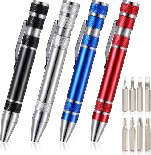 Mudder Pen Screwdriver Gifts, 8 in 1 Magnetic Pocket Multitool for Mini Gadgets Repair
