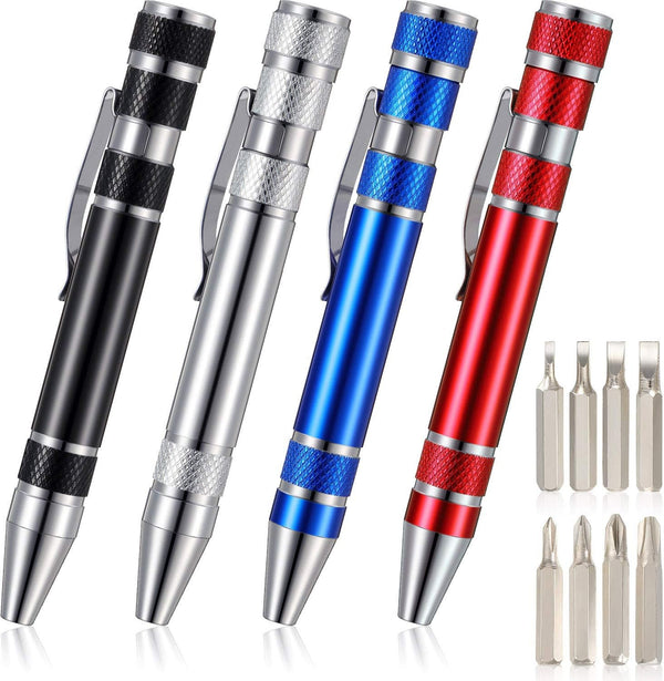 Mudder Pen Screwdriver Gifts, 8 in 1 Magnetic Pocket Multitool for Mini Gadgets Repair