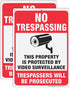 2 Pack No Trespassing Sign, 10 x 7 Inches Metal Reflective Sign for Indoor or Outdoor Use, CCT