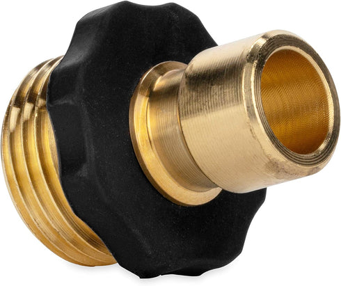Camco Quick Hose Disconnect, 5/8" Brass and Steel, 1 Female & 3 Male Fittings, 4 Count, Automatic Shut-Off (20136)