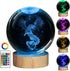 Vuebkkry 3D 16 3.15in Dragon Crystal Ball Night Light with Colors, Larger Dragon Statue Figurines Glass Decor Lamp