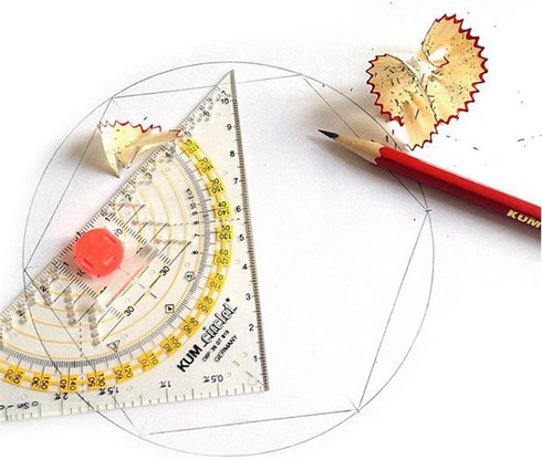 Kum 22cm Crystal Clear Acrylic Technical Compass Triangle