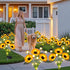 4 Pack Solar Sunflower Lights Outdoor Garden Decor, Upgraded with Firefly Lights, Waterproof Solar Flower Stake
