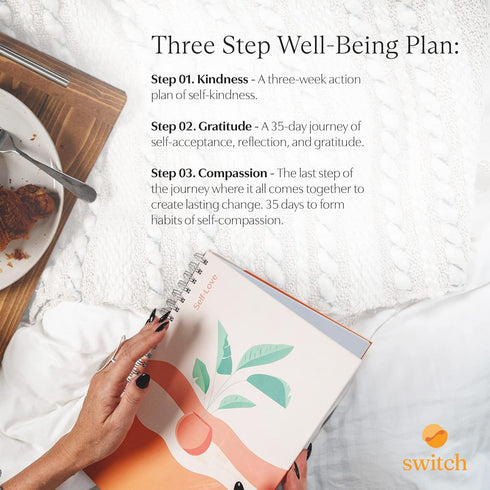 Switch Research 91-Day Self-Love Diary - Therapist Recommended Self-Care to Practice Gratitude and Mindfulness