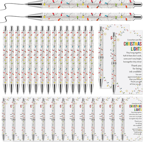 Sayglossy 45 Set Glitter Christmas Pens Gifts Bulk Christmas Employee Appreciation Gifts Ballpoint