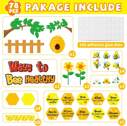 Spring Bee Classroom Decoration, Ways to Bee Healthy Bulletin Board, Healthy Paper Cutouts for School Wall Decor