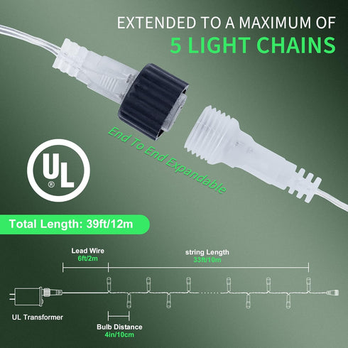 100 LED 33FT Fairy String Lights | Christmas Lights with 8 Lighting Modes | Plug in for Indoor Outdoor Decoration