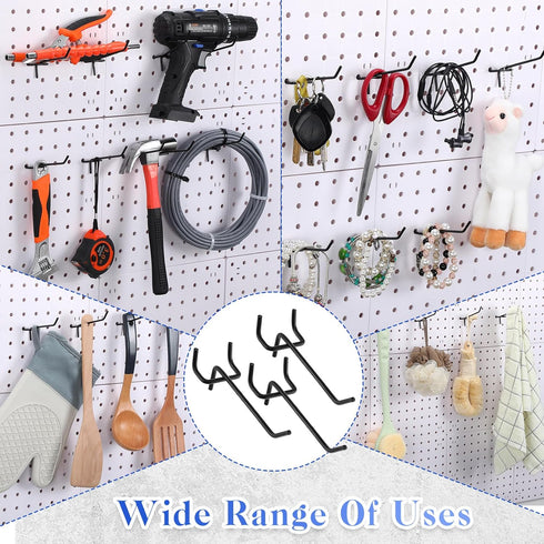 Gisafai 200 Pcs Pegboard Hooks, 4 Inch Metal L Shape Hooks for Hanging Pegboard Accessories and Garage Organization
