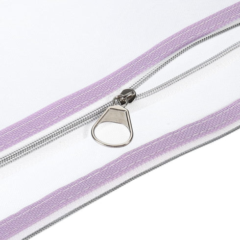 PATIKIL Nylon Document Zip Pouch with Handle, 2 Pack A4 Mesh Clear Files Bag for Office Business, Purple