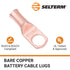 SELTERM 25pcs 8 AWG 5/16" Stud Battery Lugs - Heavy Duty Copper Wire Lugs, Battery Cable Ends, UL Bare Copper Eyelets