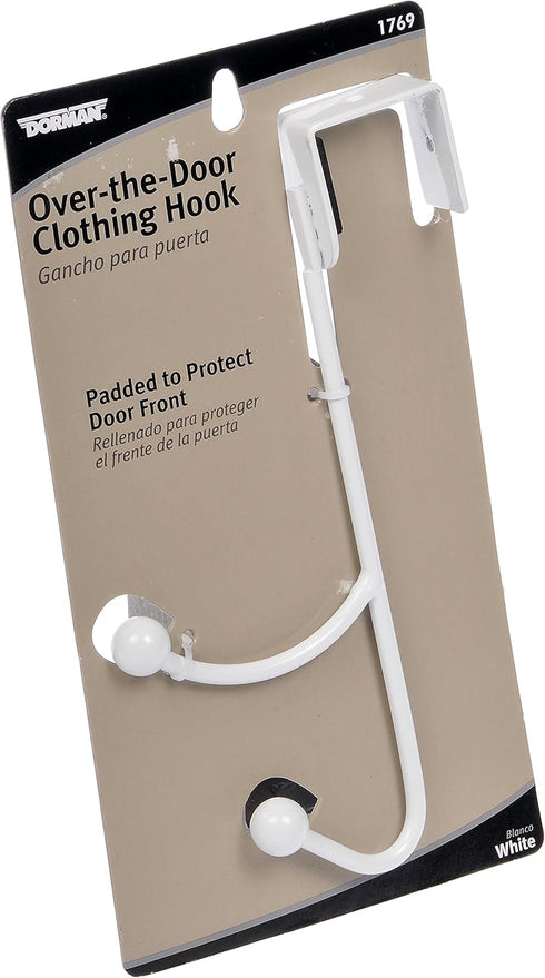 Dorman Hardware 4-1769 Over The Door Double Hook, White