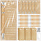 Rustic 50 Set Baby Shower Pens Favors, Include 50 Bamboo Ballpoint Pens and 50 Thank You Cards for Guests