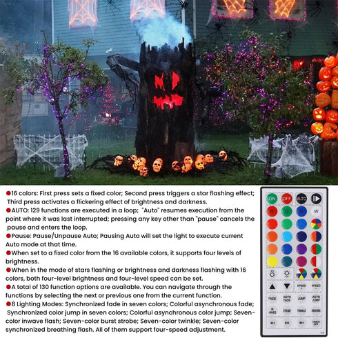 66ft 200 8 HOME LIGHTING Christmas Decorative Mini Lights, LED RGB Changing Functional Green Wire Fairy Halloween
