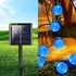 2-Pack 100 64FT 8 Blue LED Crystal Globe Solar Christmas Lights, Outdoor Waterproof Solar String Lights with Lighting