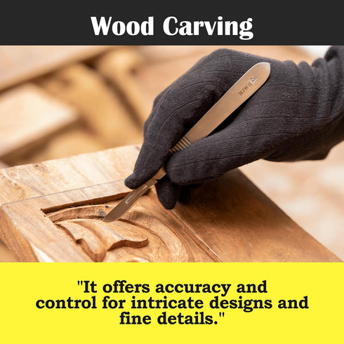 Scalpel Handle No.3 Set of 3 Pcs Stainless Steel Crafting Handle No.3 for Wood Art, Card Making, Sculpting