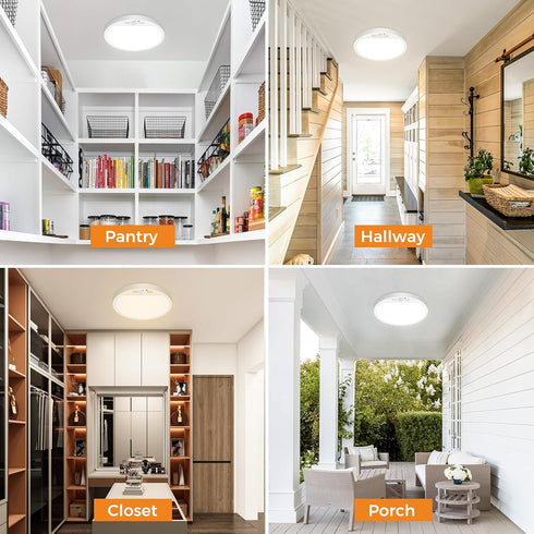 8.7 Inch 3000K/4000K/6500K Closet 18W 1800LM slochi Motion Sensor Light Indoor Wired, Lights Motion Sensored, Flush