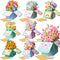 Trandraft 8 Sets 3D Flower Pop Up Cards Mother's Day Pop Up Flower