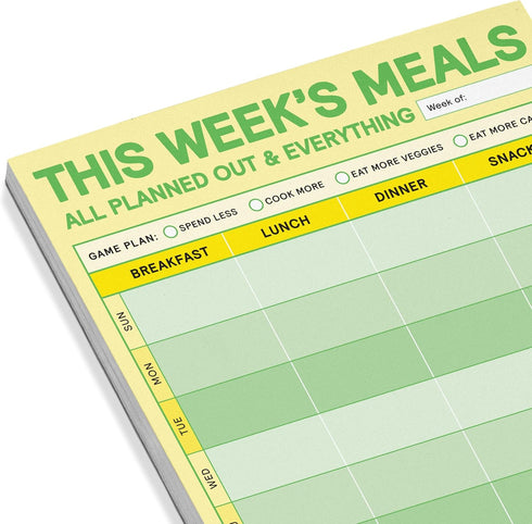 Knock Knock This Week's Meals Big & Sticky Notepad, Sticky Meal Planner Pad, 40 Sheets, 9.75 x 7-inches