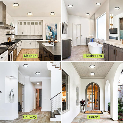 1PACK Flush Mount LED Ceiling Light Fixture, 6.5 Inch 12Watt, Dimmable & 3 Color Selectable, Low Profile Ceiling Lamp