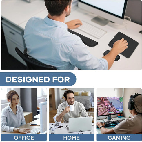 ABRONDA Set Office Ergonomic Memory Foam Computer Mouse and Keyboard Wrist Rest pad Support Carpal Tunnel, Wrist Rest
