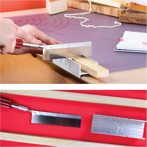 Excel Blades Metal Mitre Box Set with Handle, 6-Inch Aluminum and Steel Tool