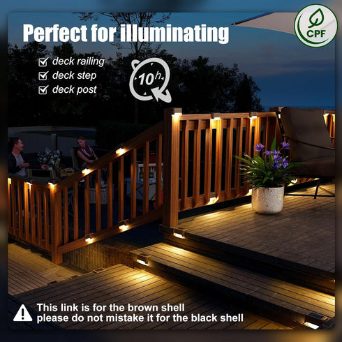 16 Pack, SOLPEX Solar Deck Lights Outdoor Solar Step Lights Waterproof Led Solar lights for Outdoor Stairs, Step