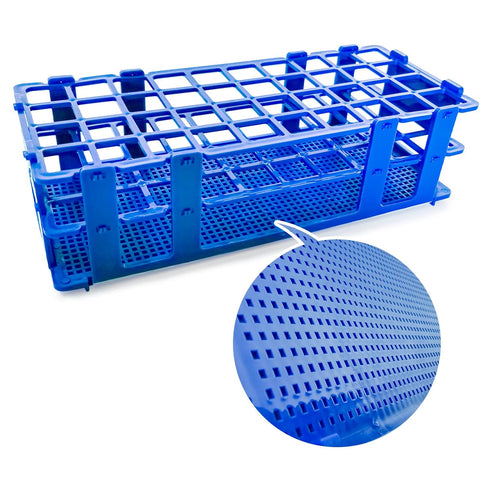 3 Packs Blue Plastic Test Tube Rack, Detachable Holder for 20mm Test Tubes, 40 Holes Lab Test Tube Rack