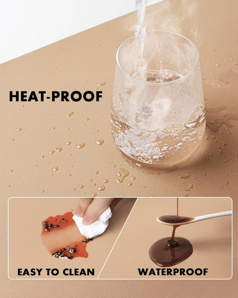 YSAGi Double-Sided Desk Pad, Eco Cork Leather Desk Mat Protector, Large Waterproof Blotter Pad