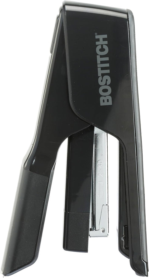 Bostitch Office EZ Squeeze Flat Clinch Desktop Stapler, 40 Sheet Capacity, Reduced Effort, Black (B9040)