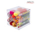 Deflecto Stackable Clear Cube Organizer with Removable Cross Style Dividers, 6 x 6 inches