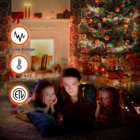 320 8 FUNIAO (New Christmas Decoration Lights, LED Waterproof String Lights with Star Topper, Light Modes for Christmas