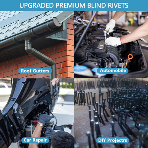280pcs Black Pop Rivets Assortment Kit, SUVICTONG Aluminum Blind Rivets, 13 Sizes with Reinforced Label Case