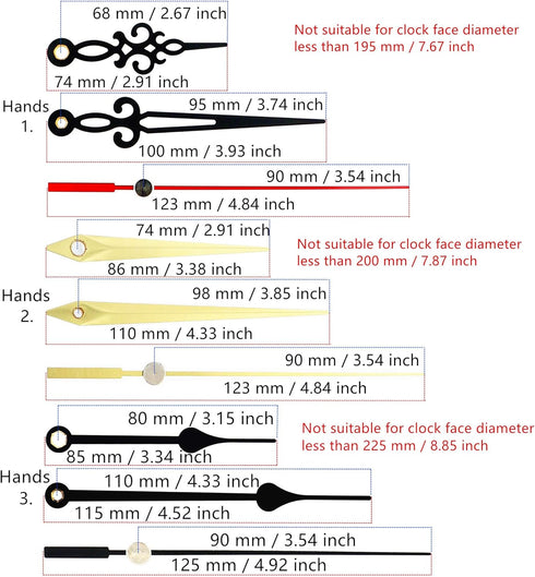 Youngtown 12888 Movement for Clock Repair, 16mm Shaft Length, 8mm Thread Length