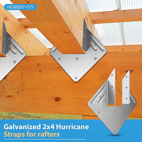 20 Pack Hurricane Tie, 18-Gauge Strong Galvanized Joist Hangers, Rafter Tie Brackets for Roofing Trusses and Timber