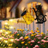 Solar Lights Outdoor Decorative, Watering Can with Cascading Lights, with Cat Silhouette Garden Stakes, Gifts for Mom
