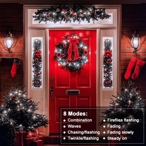 4 Pack 66Ft 200 8 ZAIYW String Lights Battery Operated, Total LED Christmas Lights with Remote Timer Modes Fairy String