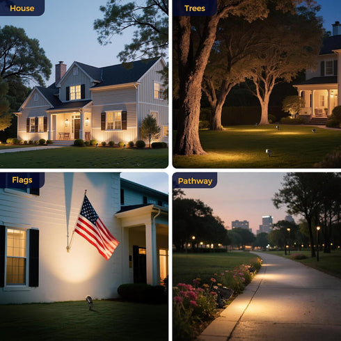 5W 3000K IP66 (2 Pack) L LOHAS LED Dusk to Dawn Outdoor Lighting, Auto On/Off Landscape Outdoor Spotlight, Waterproof