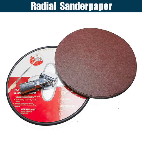 10 PCS 9 Inch 180 Grit Sanding Discs for Hand Radial Sander Hook & Loop Sandpaper