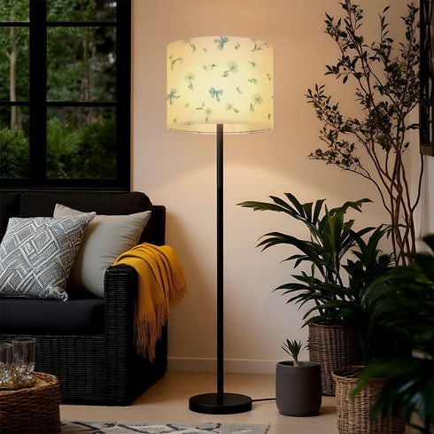 RAINFALLARING Seamless 13"x13"x10" Drum Lamp Shades daisies watercolor hand draw You can change color from file