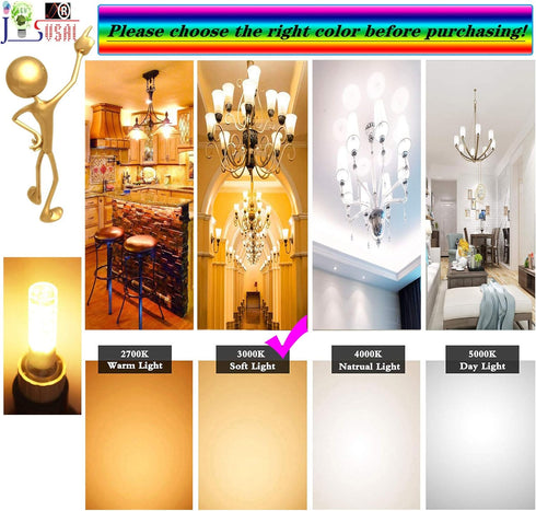 G4 Bulb Dimmable,Soft 3000K,Bi-pin T3 12V AC/DC,60-70W Path,4-Pack LED Warm White JC Type Halogen Replacement