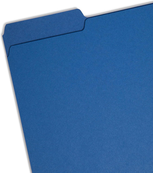 Smead Interior File Folder - 1/3-Cut Tab, Letter Size, Navy, 100 per Box (10279)