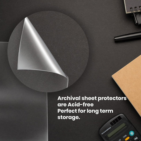 Performore 10 Pack of 8.5 x 14 Legal Size Heavyweight Clear Sheet Protectors | Plastic Legal Paper Sleeves for Binders