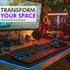 Tilted Nation RGB Gaming Mouse Pad - Large LED Desk Mat with 8 Adjustable Light Modes, Non Slip Rubber Base
