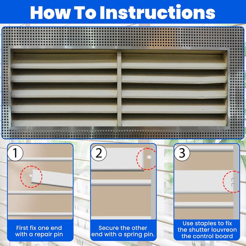 Matwsec 125 Pcs Shutter Repair Kit Plantation Shutters Pins for Windows Inside Outside Louvers Staples Replacement