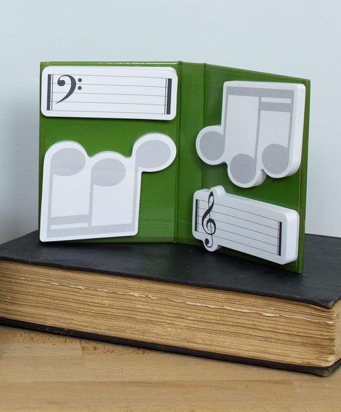 The Unemployed Philosophers Guild Musical Notes - Sheet Music Themed Booklet with Self-Sticky Individual Notes Inside,