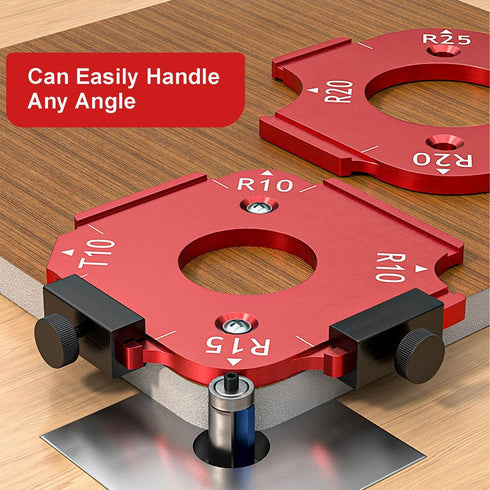 Shcobomo 2PCS R10/R15/R20/R25/R30/R35/R40/R50 Router Corner Radius Template, Aluminum Alloy Router Templates